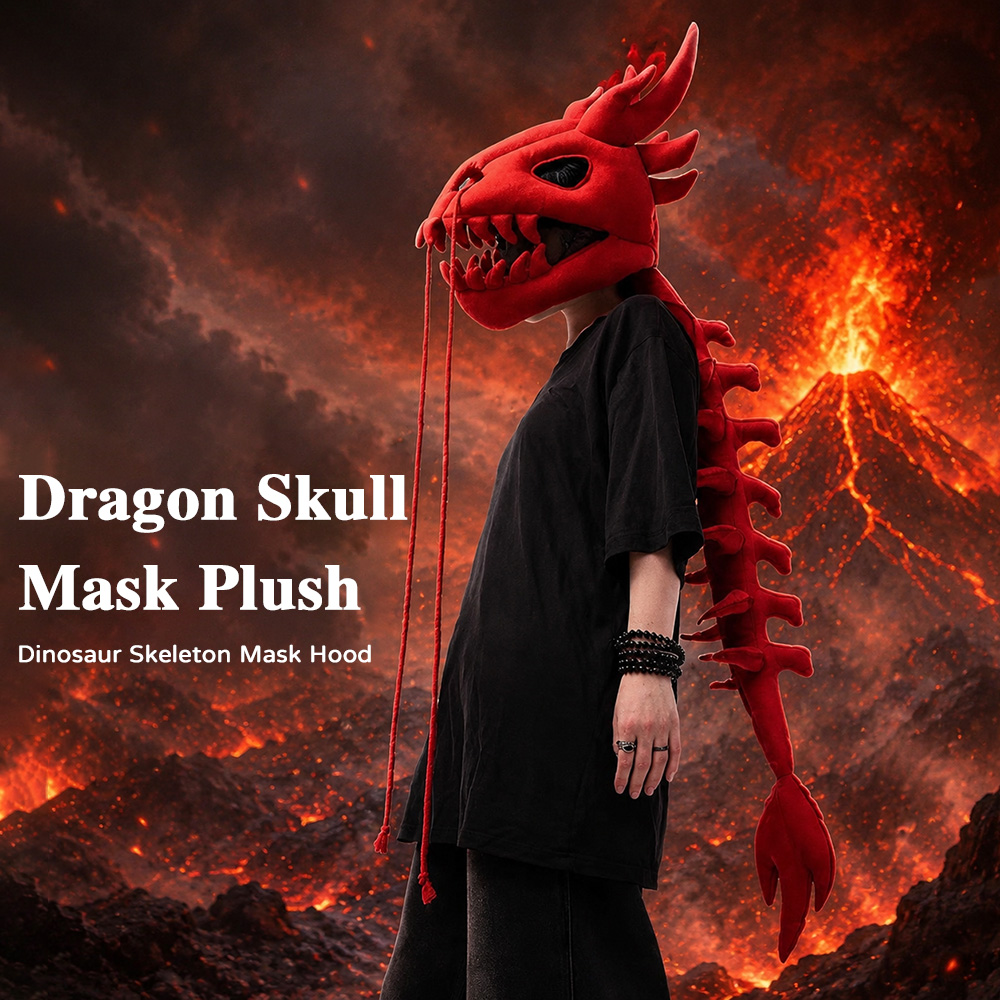 Photography Lighting Wall - Dragon Skull Spine Plush Hood Long