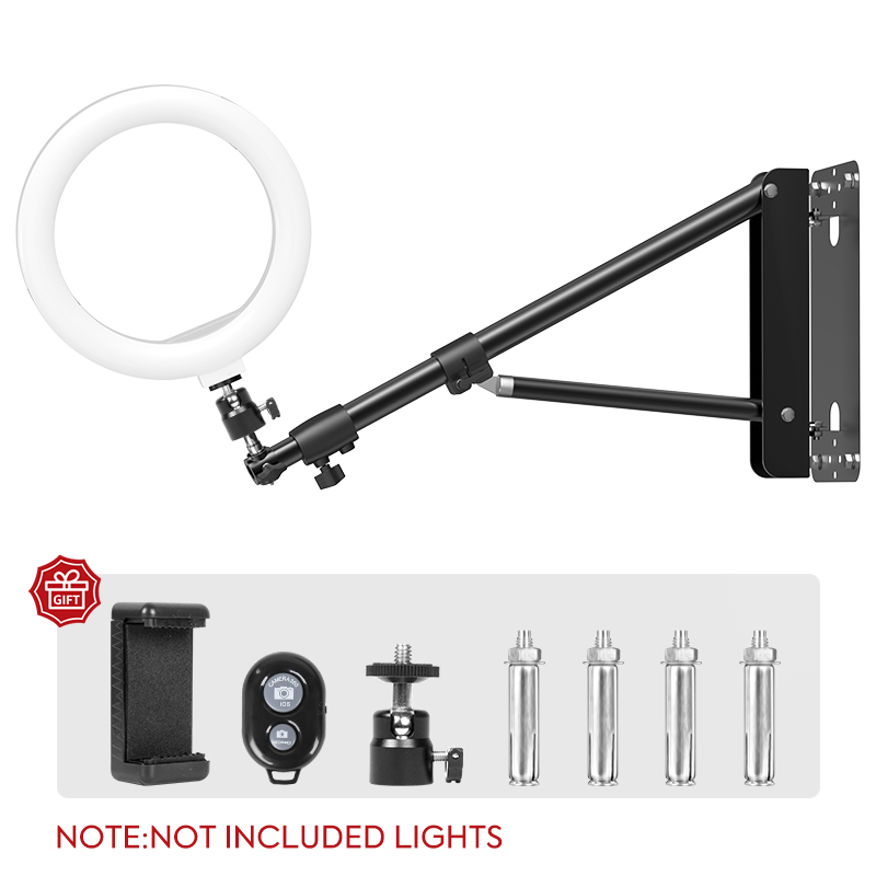 Photography Lighting Wall - 53.9inch Wall Mount Aluminium Extendable Boom
