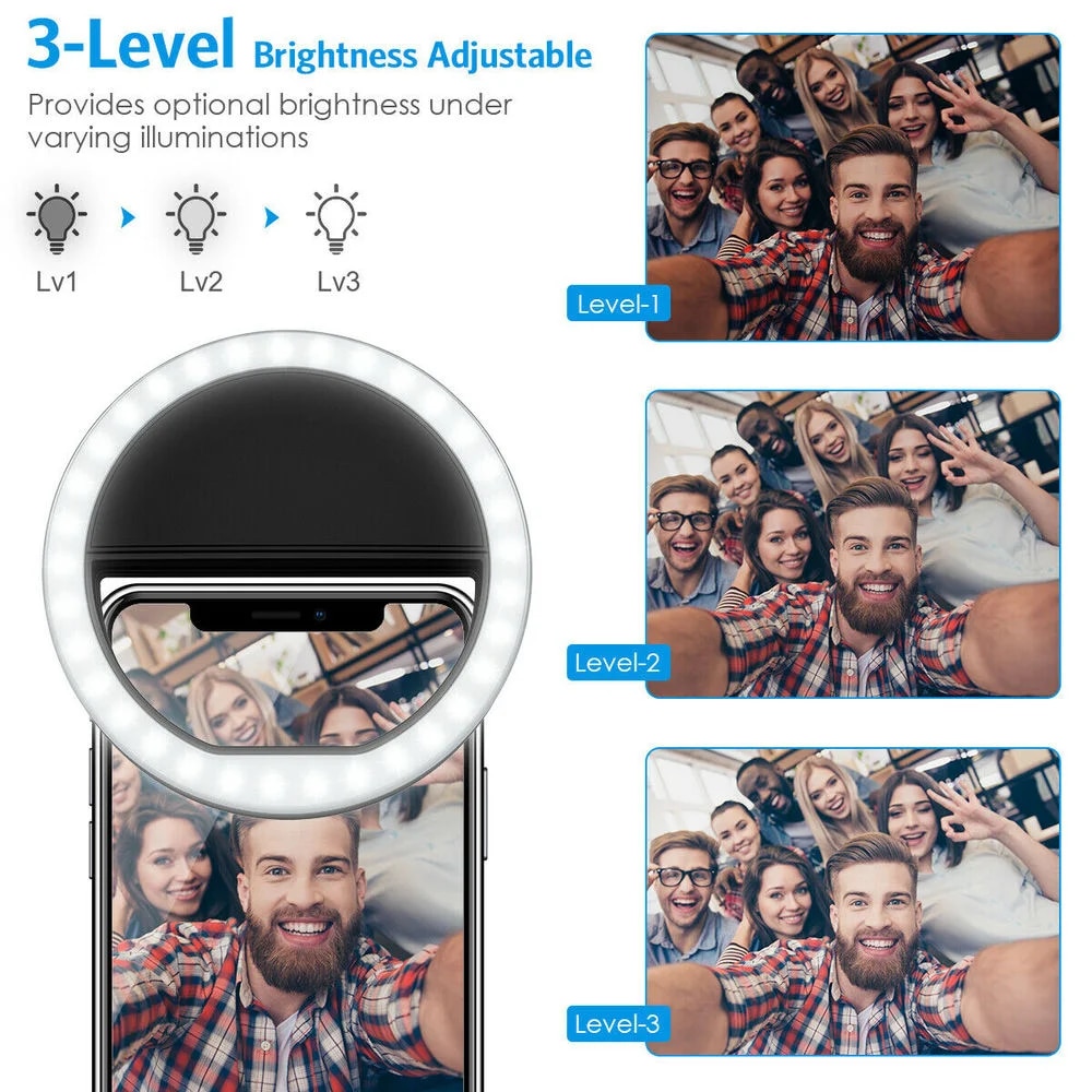 USB Rechargeable LED Selfie Ri - Photography Lighting Studio recension och pris