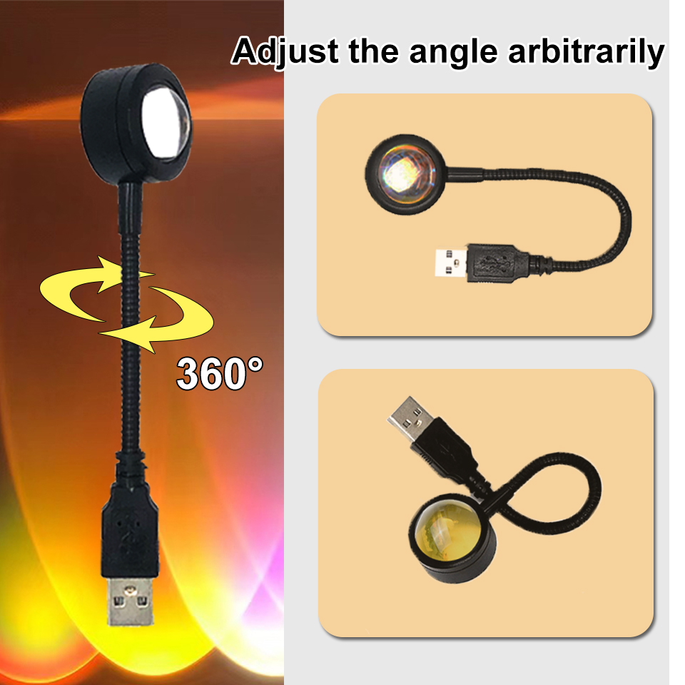1x USB Sunset Lamp LED Rainbow - Photography Lighting Wall recension och pris